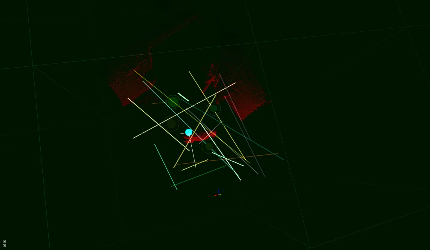 User Interface of the bespoke software used to compose the lines in space.