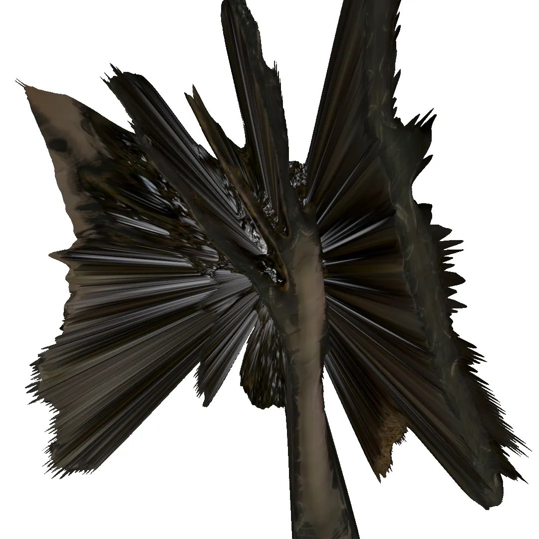 AI rendered 3D model from SELF ABSORBED by Tim Murray-Browne showing a distorted tree