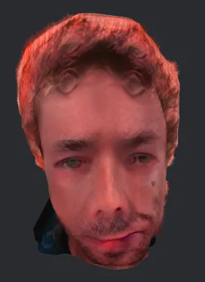 3D Render of an AI render of Tim Murray-Browne's head